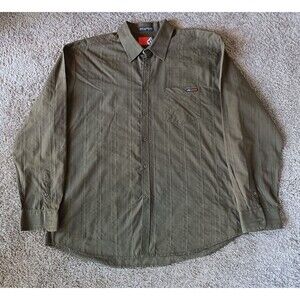 VOLCOM Tailored Fit Mens Olive Green Long Sleeve Shirt Men's 2XL